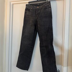 Express - Women’s Black Denim Jeans with Button Fly - Size 2R